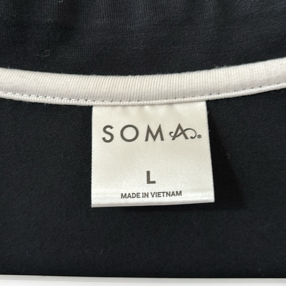 SOMA Cool Nights Pajama Long Sleeve Top Black Size Large - Picture 6 of 10